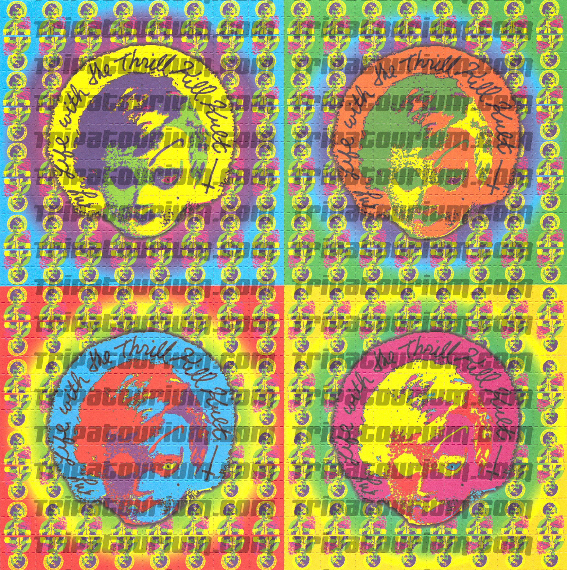 A scan of the LSD Blotter Art Print Kooler Than Blotter by Groovie Mann