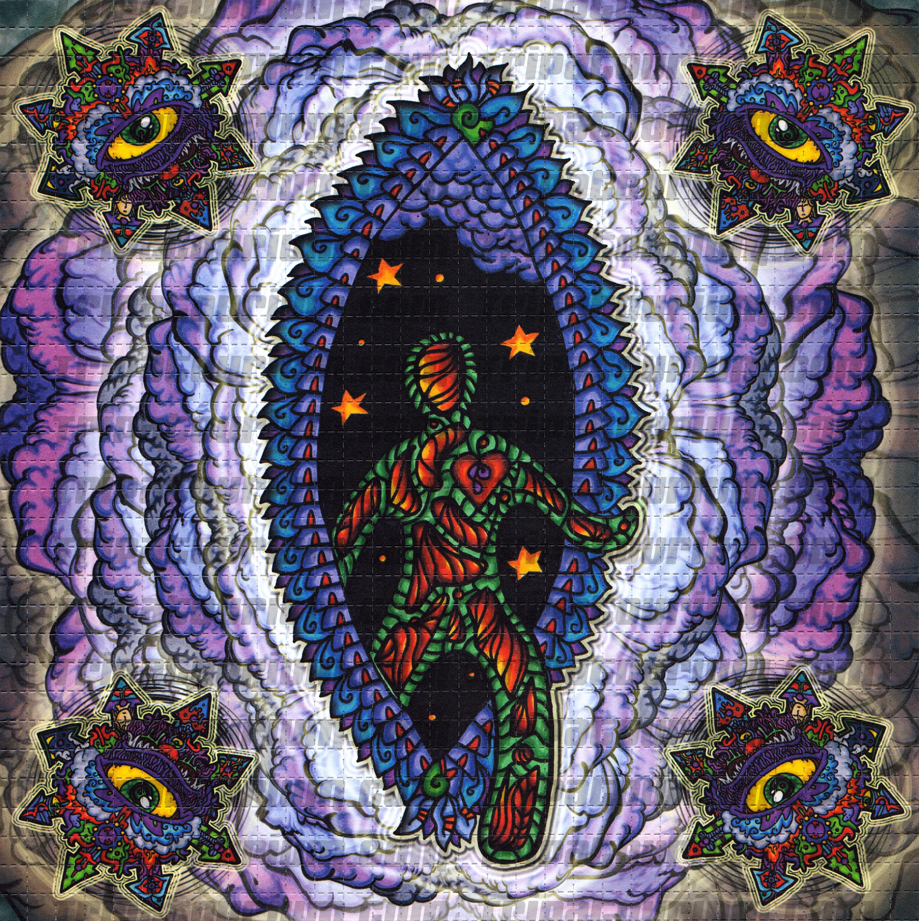 A scan of the LSD Blotter Art Print Blotz by NEMO