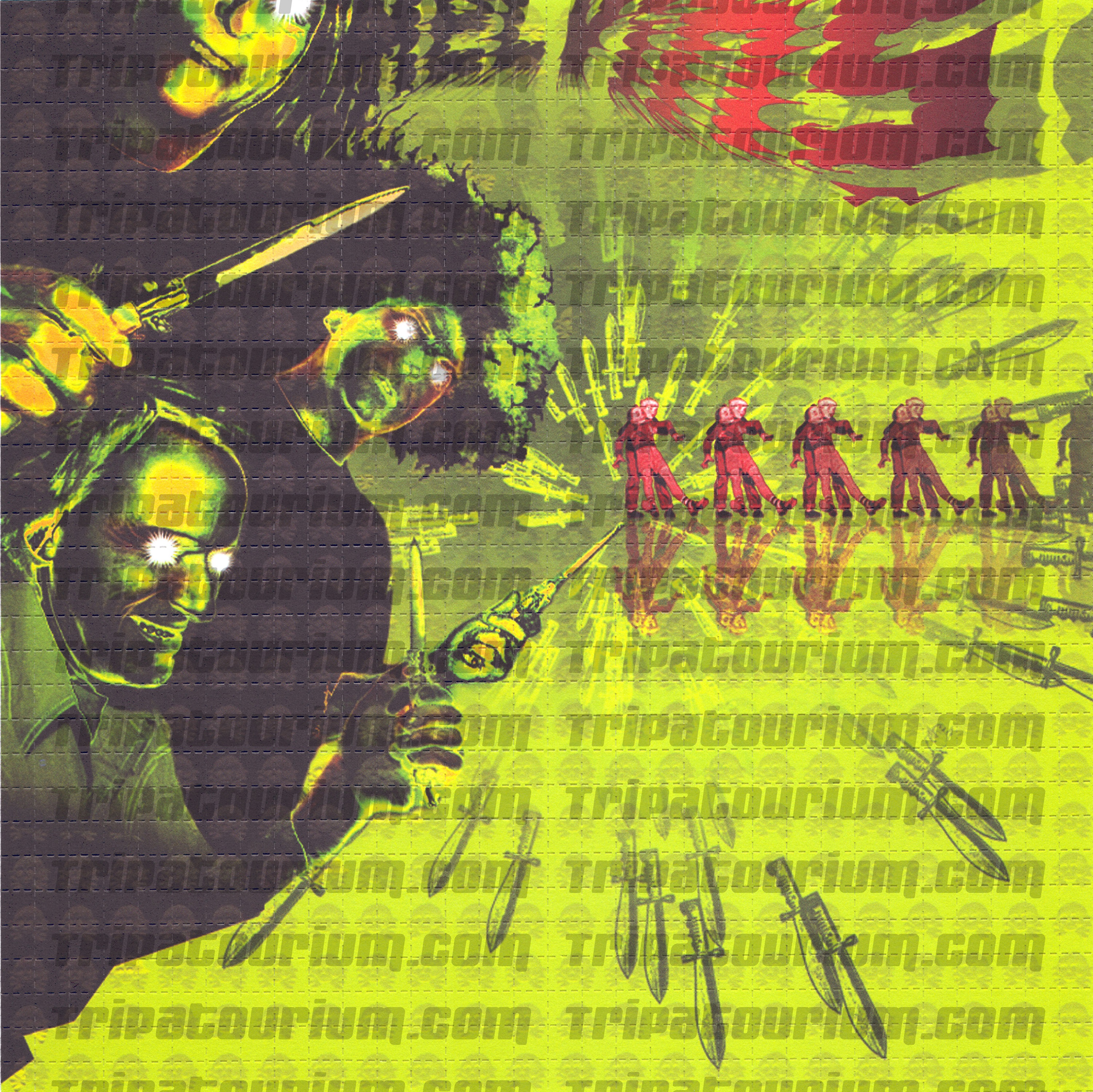A scan of the LSD Blotter Art Print The Melvins on LSD Blotter by The Melvins